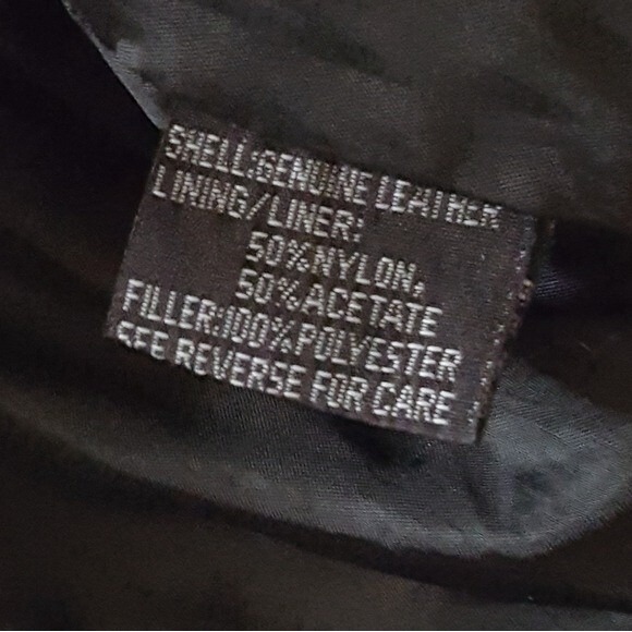 Black Leather Fringe Motorcycle Biker Vintage Jacket‎ with Silver Hardware - Picture 12 of 12